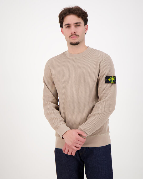 6100056 Organic Cotton Waffle Fleece Sweater Sand