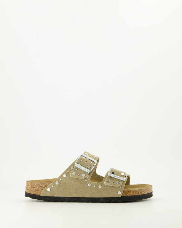 Arizona Rivets Suede Leather Taupe