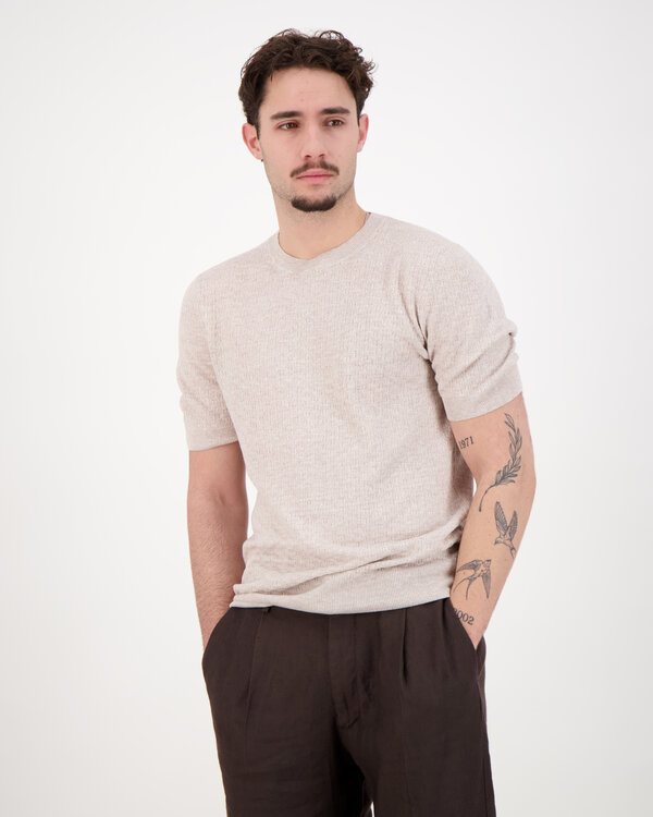 Crewneck Short Sleeve Beige