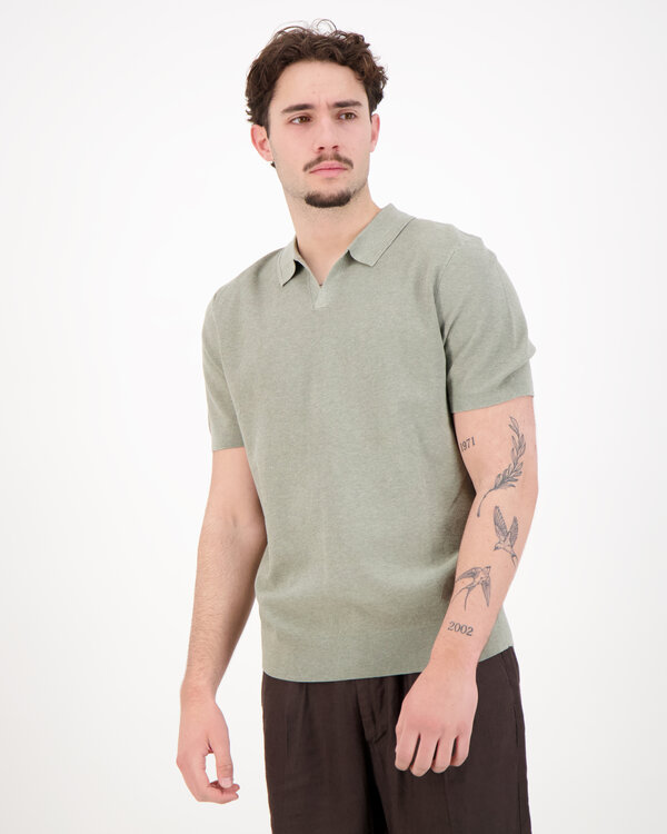 Polo Open Collar SS Mint green
