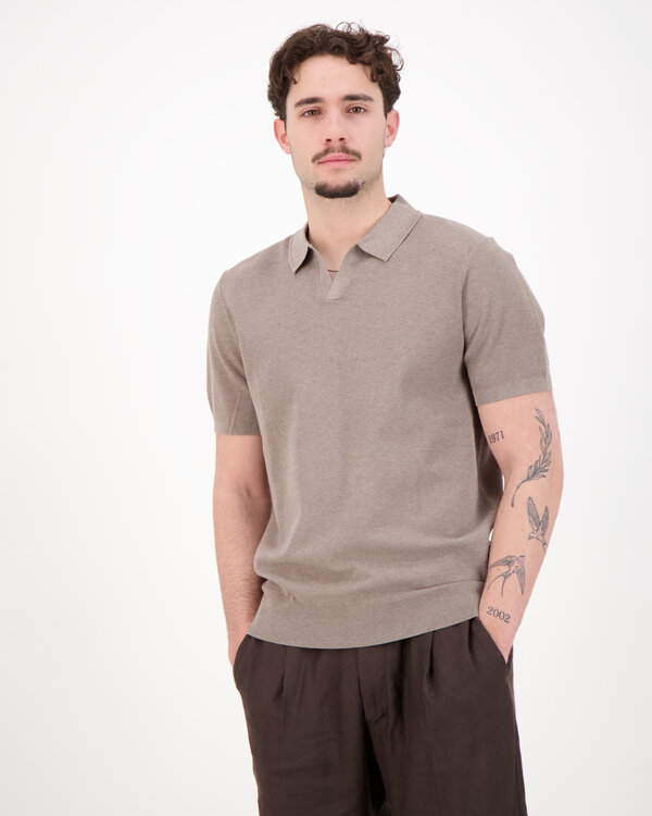 Polo Open Collar SS  Braun