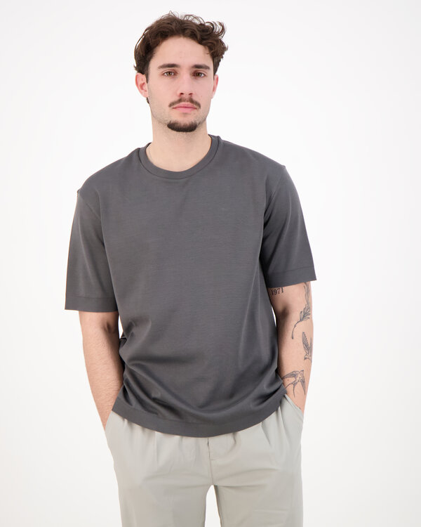Mens Knitted T-shirt Grau