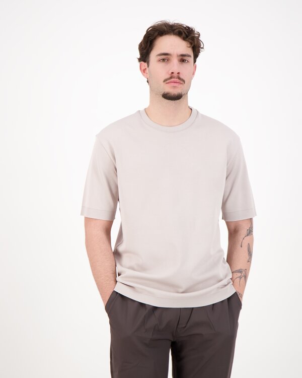 Mens Knitted T-shirt Grijs