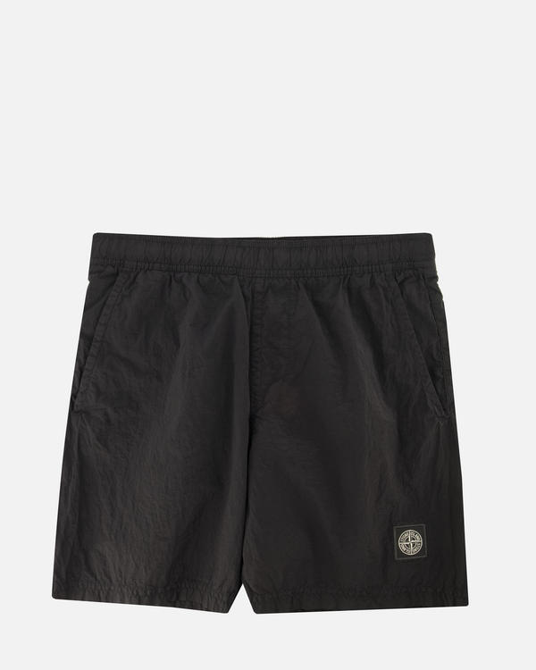 B100004 Nylon Metal In Econyl Badehose Lang Schwarz