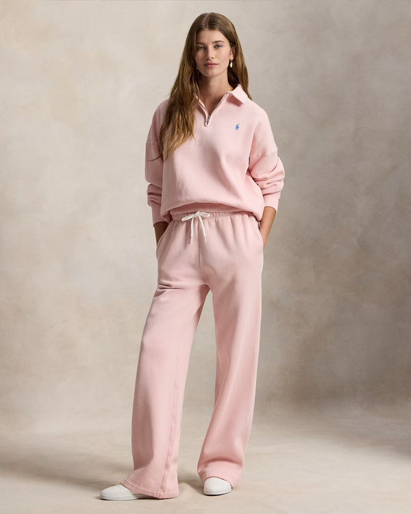 Knit Open Bottom Wide LegJogginghose Rosa