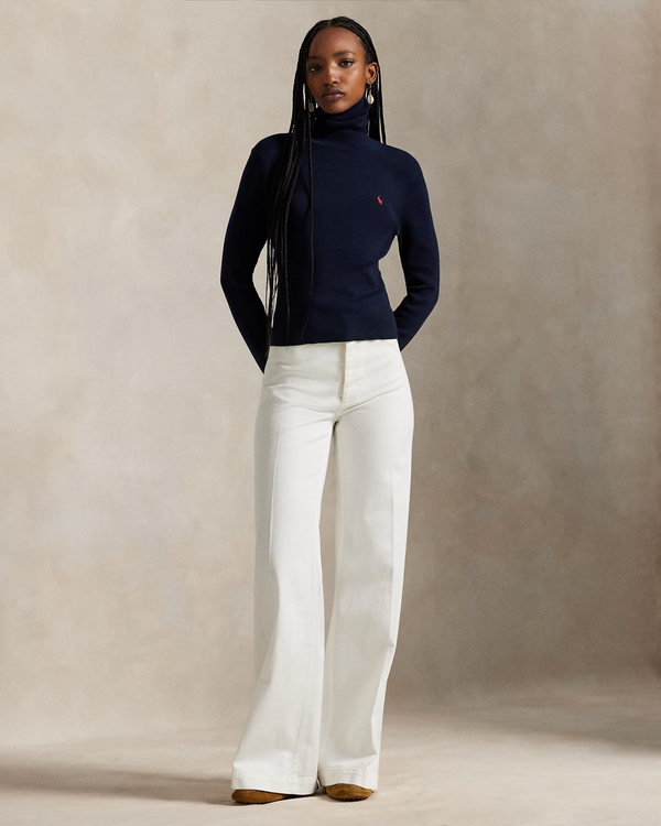 Woven Flare Broek Wit