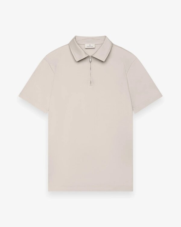 Supima Polo Zip Collar S/S Pearl Grey