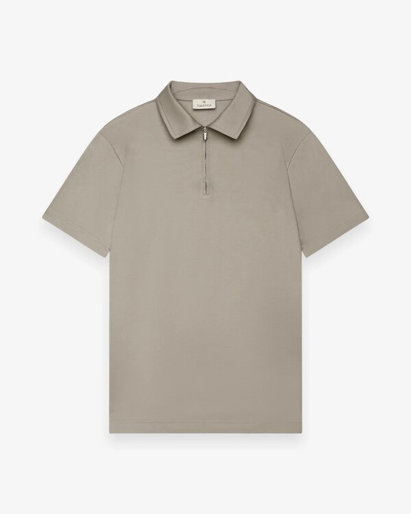 Supima Polo Zip Collar S/S Lead Grey