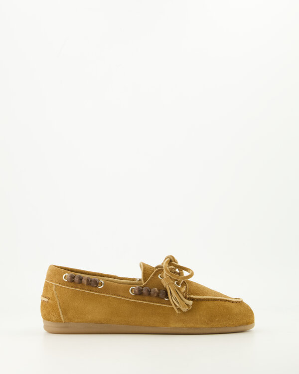 Boat Loafer Brushed Beads Camel