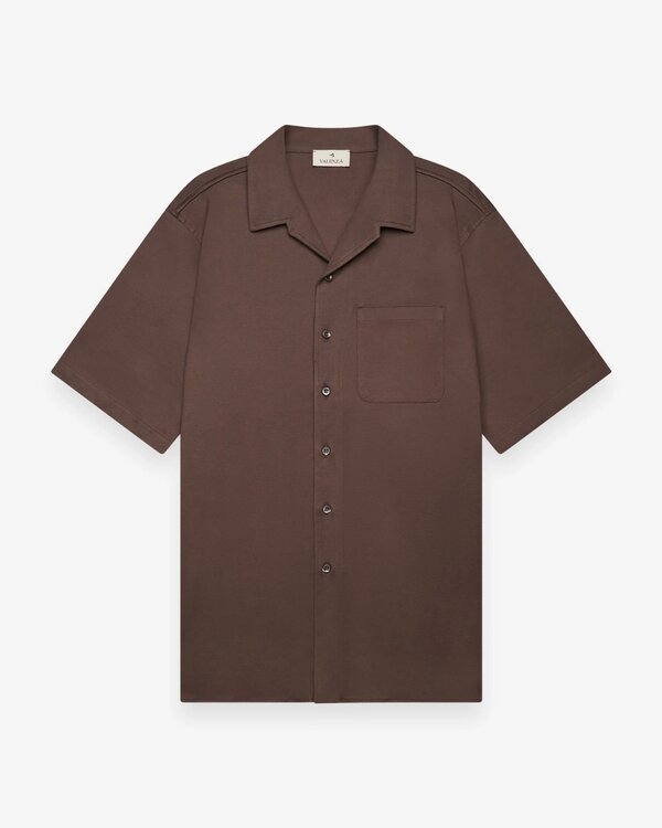 Supima Bowling Shirt S/S  Ebony Brown