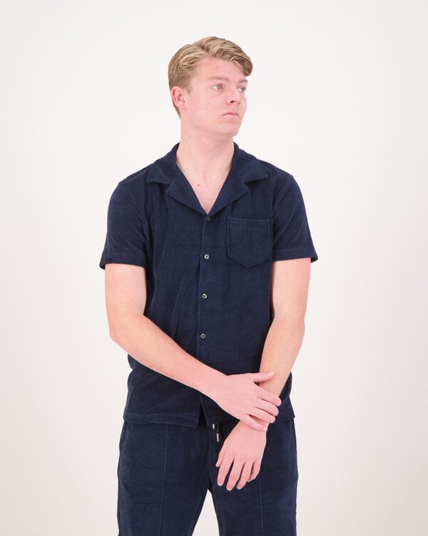 Terry Towelling Resort Shirt Marine