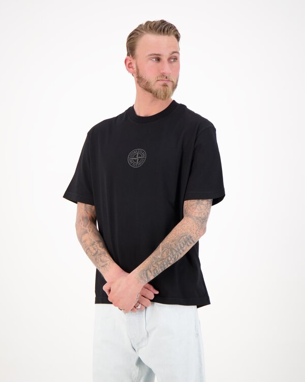 2100001 Organic Cotton Camo Compass T-Shirt Zwart