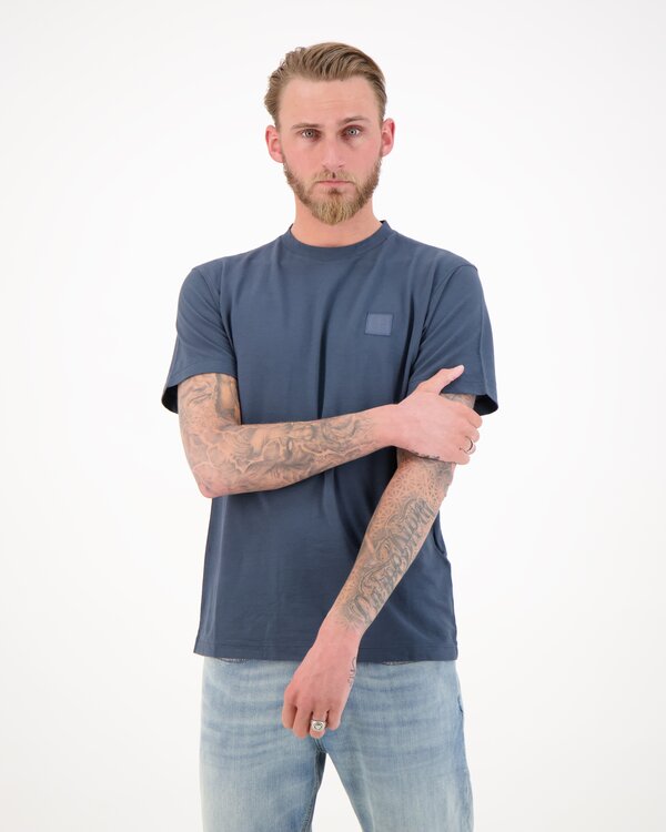 2100021 Stone Island Ghost Organic Cotton Jersey Crepe Blauw