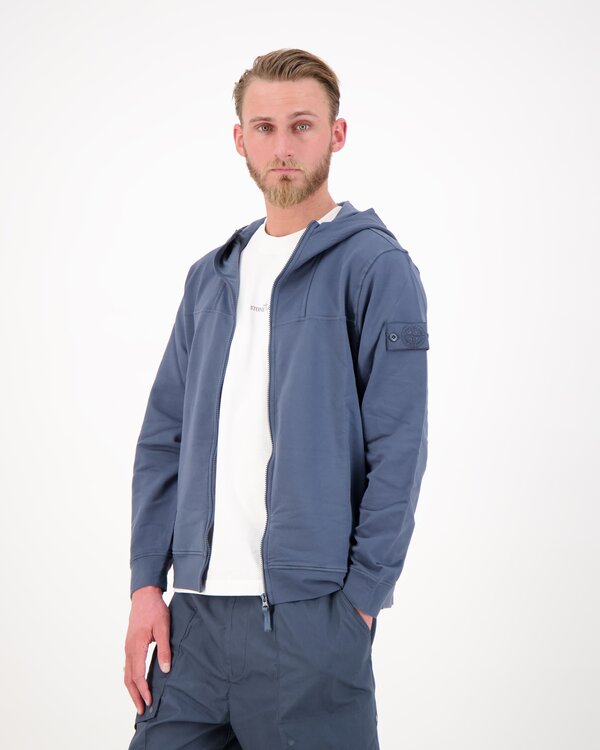 6100024 Stretch Cotton Fleece SI Ghost Zip-up Hoodie Blue