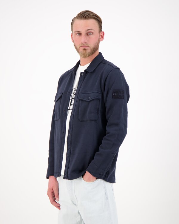 6100026 Heavy Organic Cotton Fleece Hemd Marine