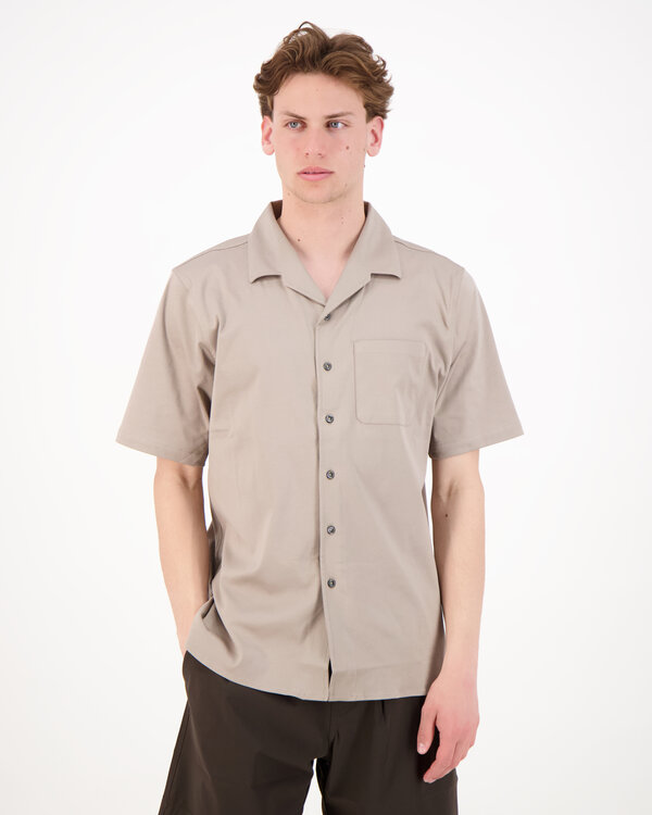 Supima Bowling Shirt S/S Lead Grey