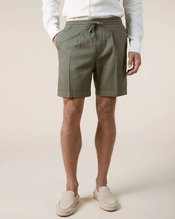 Linen Seaside Shorts Green