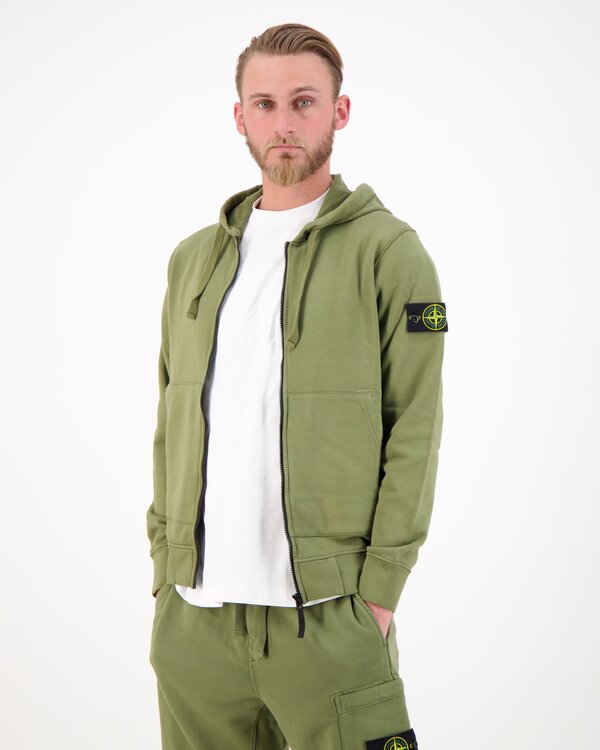 6100061 Organic Cotton Fleece Strickjacke Military