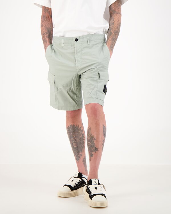 L100020 Stretch Cotton Tela Paracadu Cargo Shorts Sage.