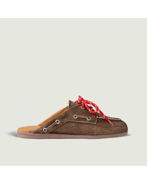 Boat Loafer Mule Dark Brown