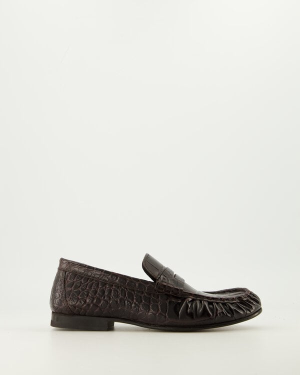 Penny Loafer Wrinkle Croco Burgundy