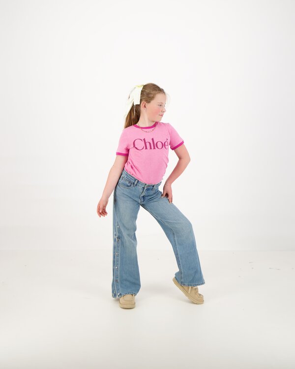 Logo Heather Jersey T-Shirt Pink