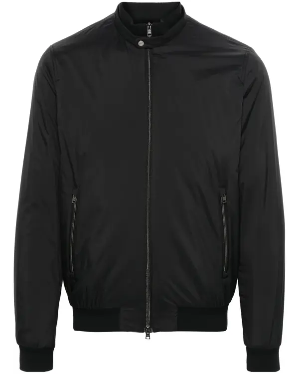 Mens Woven Bomber Jas Zwart