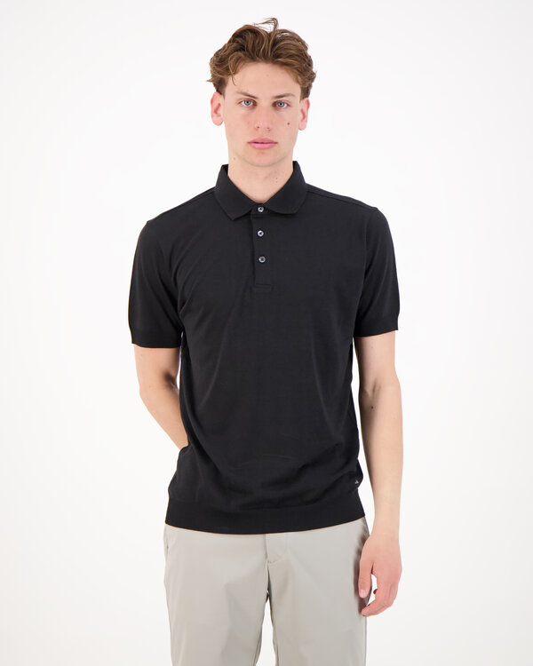 Graham Luxury Jersey Polo Black