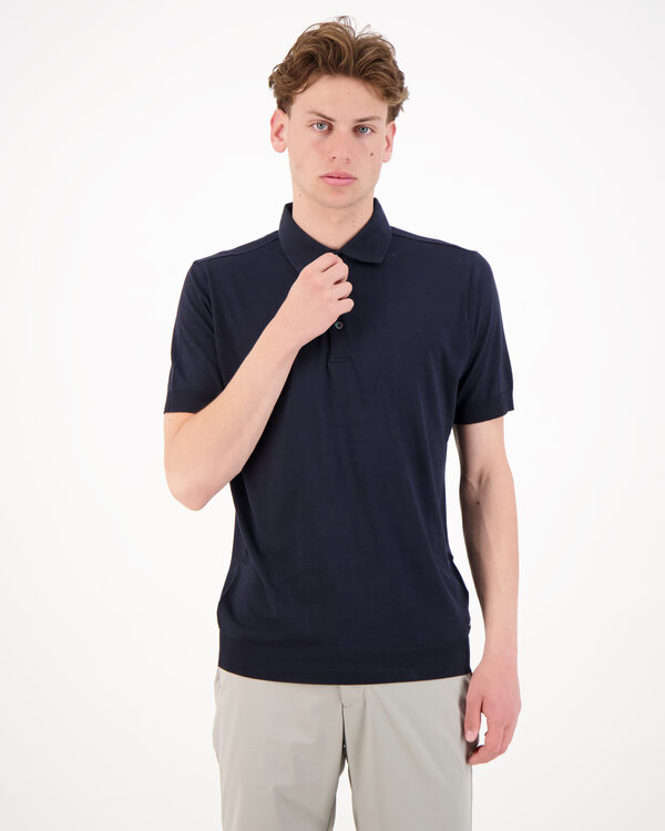 Graham Luxury Jersey Polo Navy