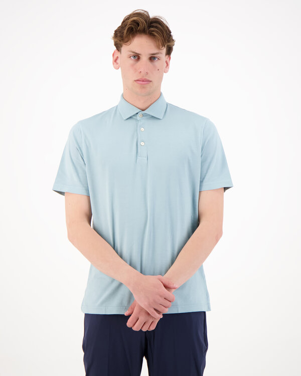 Polo Shirt Knitted Cyan