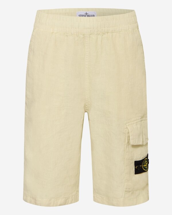 L100001 Leinen Baumwolle Bermuda Shorts Beige