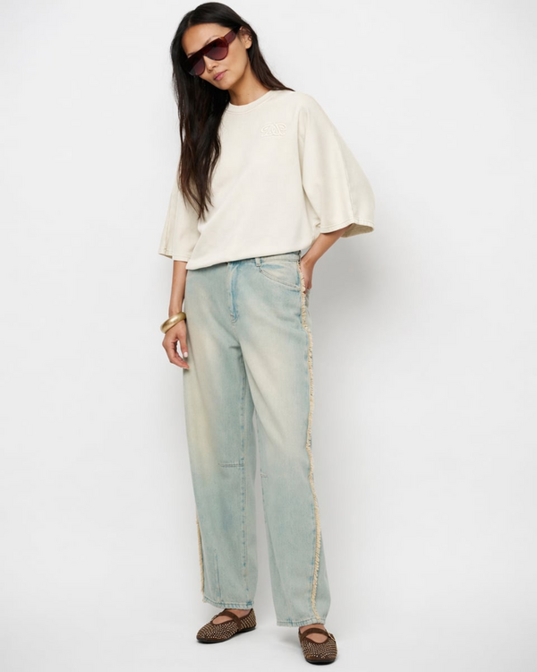 Devon washed batwing sweater Ivory