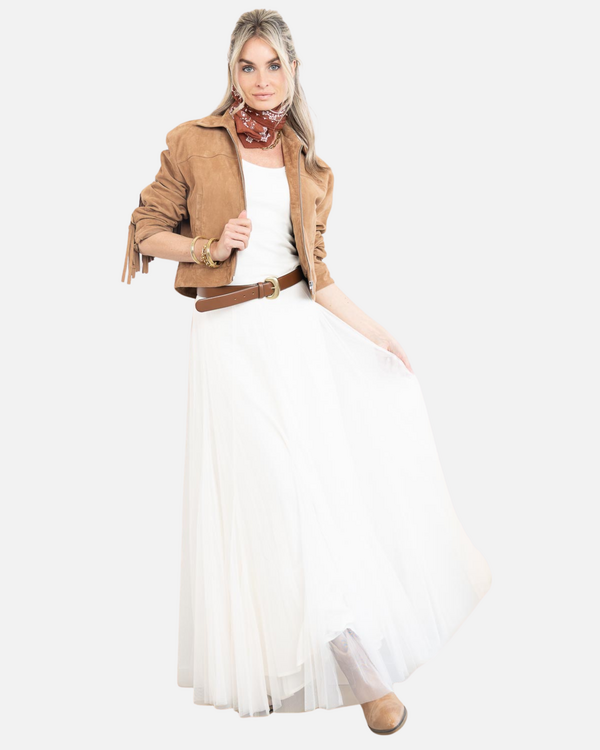 Taryn tulle maxi skirt Ivoor