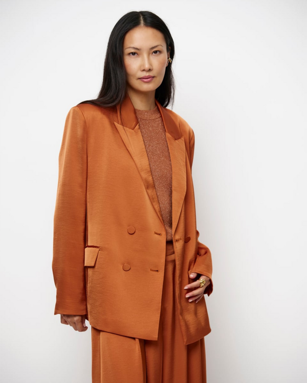 Sevigny relaxed satin blazer Oranje