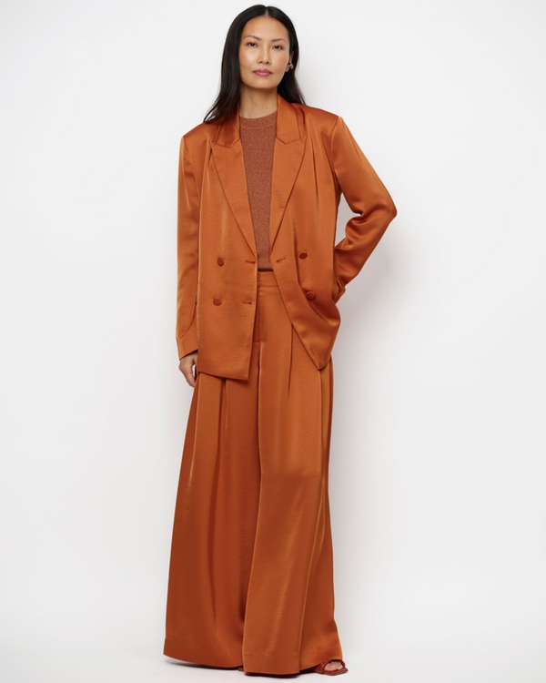 Onique wide leg satin pants Oranje