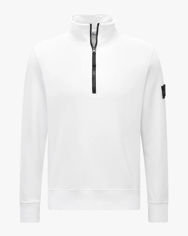 6100070 Organic Cotton Fleece Half-Zip White