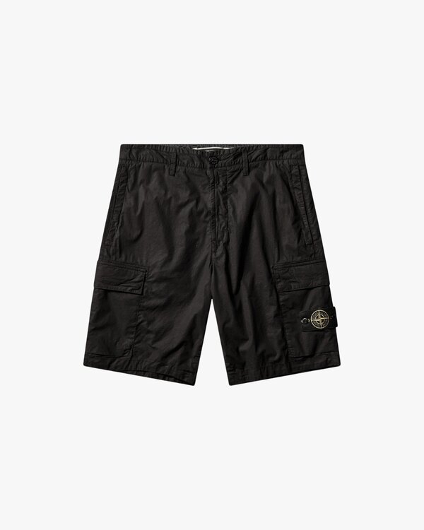 L100020 Stretch Cotton Tela Paracadute Shorts Zwart
