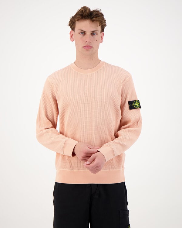 6100056 Organic Cotton Waffle Fleece Sweater Pink