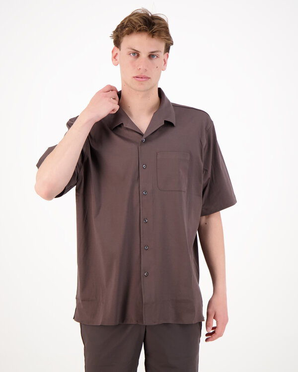 Supima Bowling Shirt S/S Ebony Braun