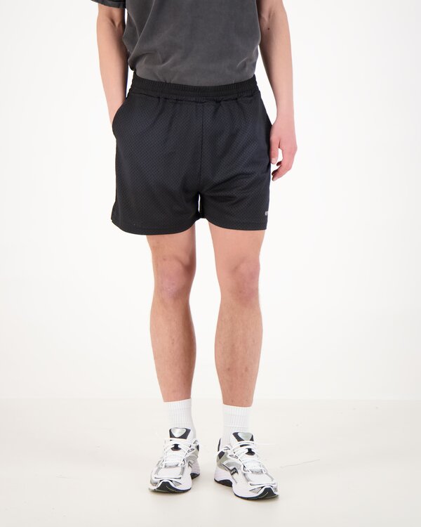 Washed Mesh Shorts Zwart