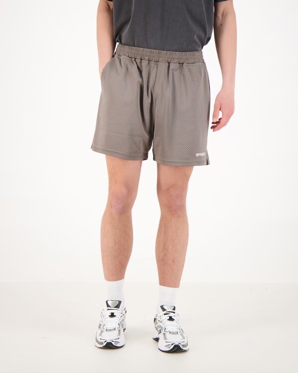 Washed Mesh Shorts Taupe