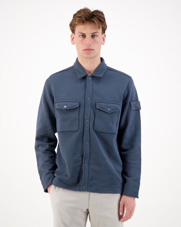 6100026 Heavy Organic Cotton Fleece Hemd Blau
