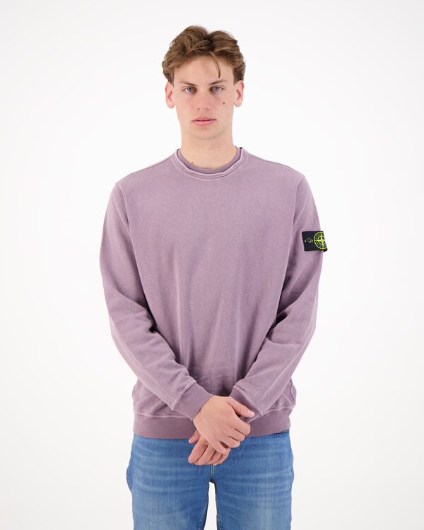 6100034 Malfile Fleece Garment Dyed Pullover Lila Grau
