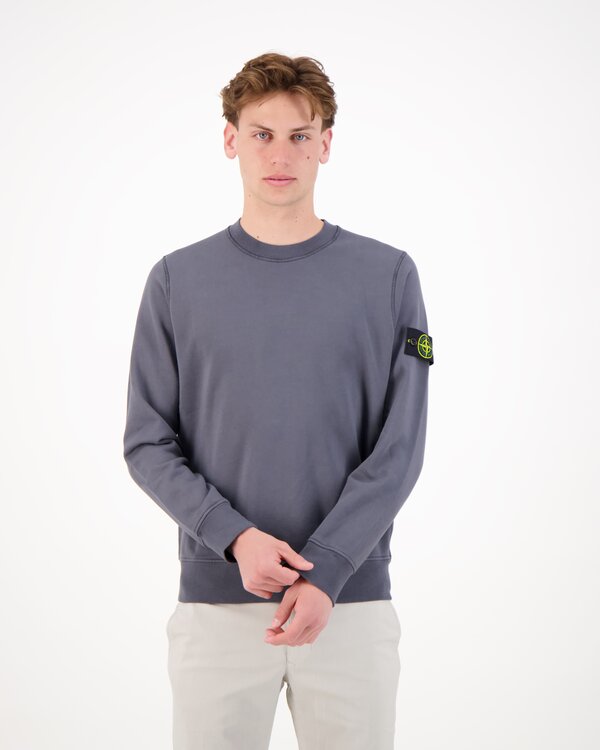 6100060 Organic Cotton Fleece Sweater Blue / Grey