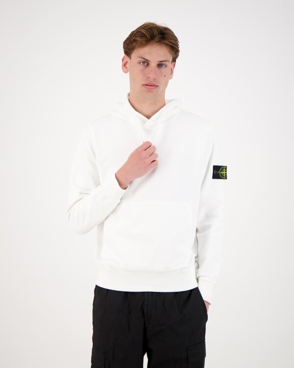 Stone Island 6100062 Fleece Hoodie Wit 6100062 Fleece Hoodie Wit