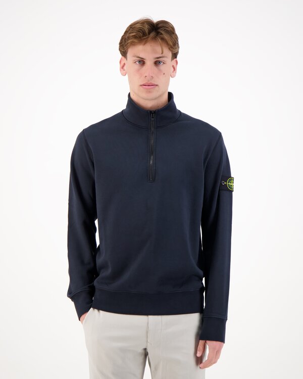 6100070 Organic Cotton Fleece Half-zip Marine