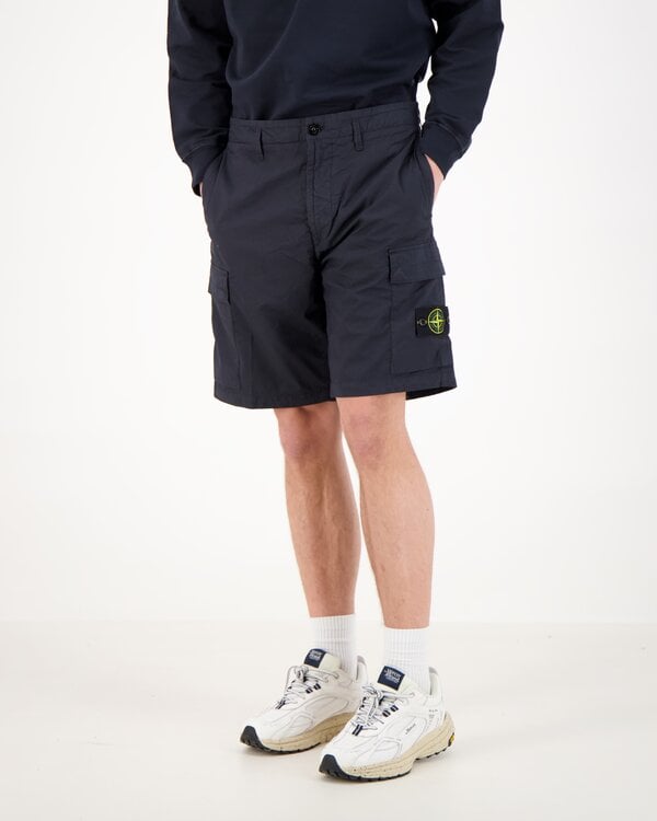 L100020 Stretch Cotton Tela Paracadute Shorts Marine