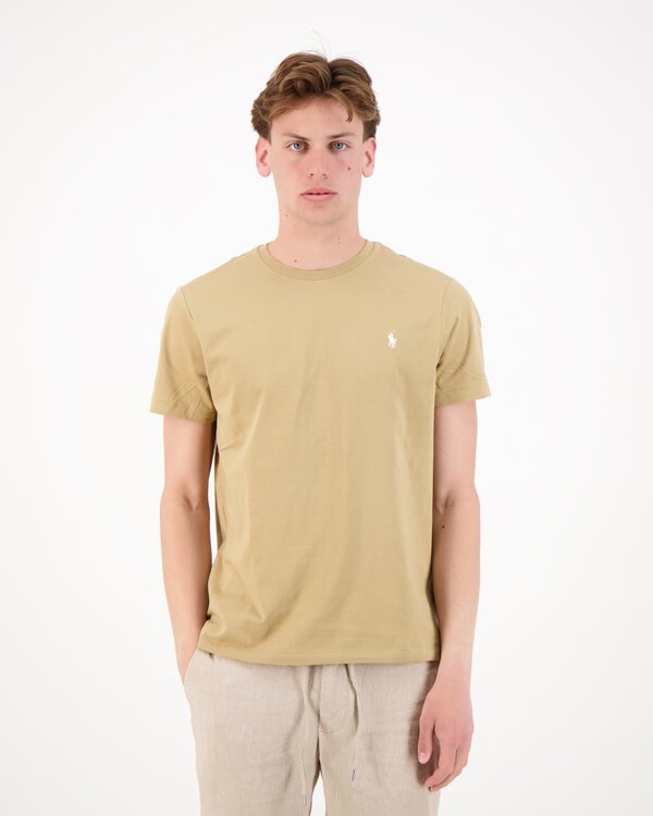 Custom Slim Fit Jersey Crewneck T-Shirt Beige