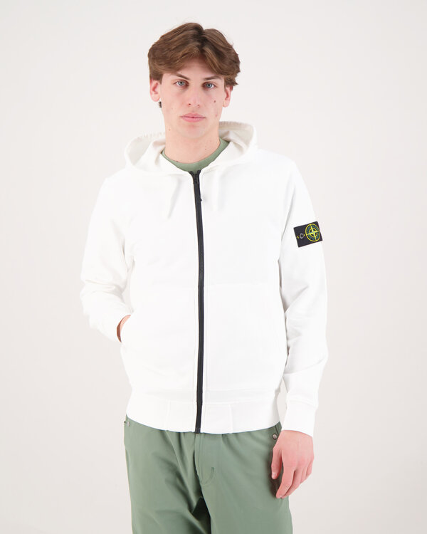 6100061 Organic Cotton Fleece Hoodie Zip-up Wit