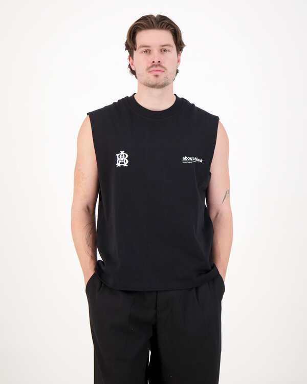 Dual Logo Sleeveless T-Shirt Zwart